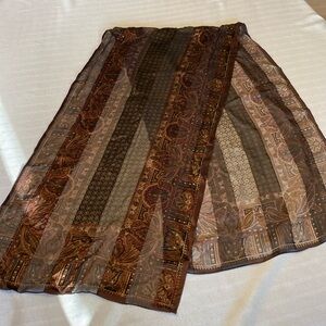 Used, excellent condition: vintage striped semi-sheer paisley scarf